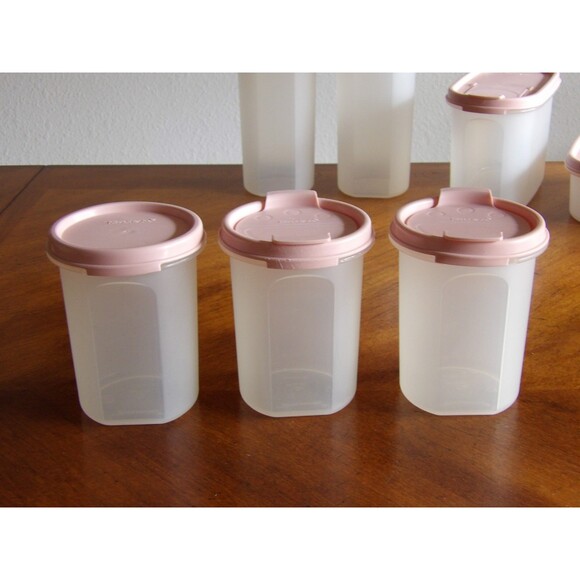 TUPPERWARE Modular Mates Pantry Lot 12x Containers w/Lids Pastel Pink - Picture 8 of 16